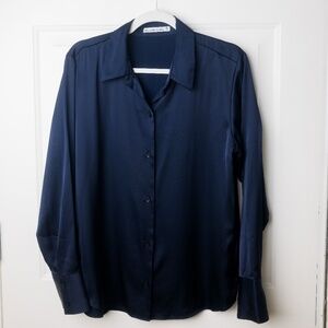 ABERCROMBIE & FITCH WOMEN'S BLOUSE/SHIRT navy M